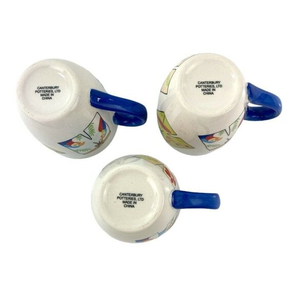 Canterbury Potteries 3 Coffee Tea Mugs 4" Beach Summer Hawaiian - Picture 6 of 12